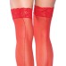 Leg Avenue Sheer Stockings With Backseam Red UK 6 to 12