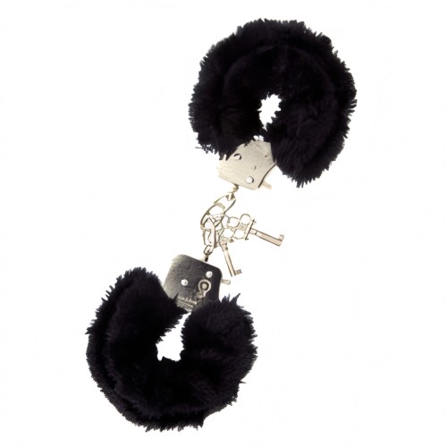 Furry Metal Handcuffs Black Furry Metal Handcuffs Black