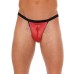 Mens Black GSting With Zipper On Red Pouch
