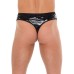 Mens Black GString With PVC Pouch