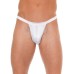 Mens White GString With Small White Pouch