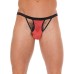 Mens Black GString With Red Pouch