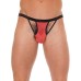 Mens Black GString With Red Pouch
