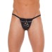 Mens Black GString With Handcuff Pouch
