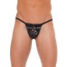 Mens Black GString With Handcuff Pouch