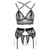 Abierta Fina Lacey Open Suspender Set