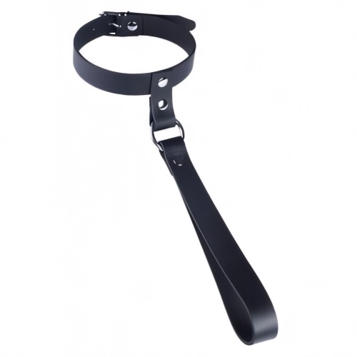 The Red Leather Collar with Short Leash The Red Leather Collar with Short Leash