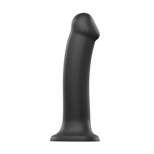 Strap On Me Silicone Dual Density Bendable Dildo Medium Black Strap On Me Silicone Dual Density Bendable Dildo Medium Black