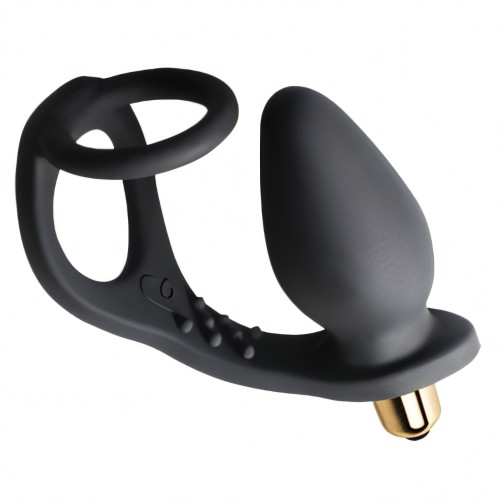 Rocks Off 7 Speed ROZen Cock Ring And Anal Plug Black Rocks Off 7 Speed ROZen Cock Ring And Anal Plug Black