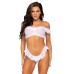 Leg Avenue Lace Ruffle Crop Top and Panty UK 6 to 12