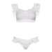 Leg Avenue Lace Ruffle Crop Top and Panty UK 6 to 12