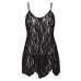 Leg Avenue Rose Lace Flair Chemise Black UK 14 to 18