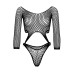 Leg Avenue Top Bodysuit with Thong Black UK 6 to 12