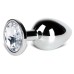Large Metal Anal Plug With Clear Crystal Large Metal Anal Plug With Clear Crystal