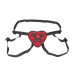 Lux Fetish Red Heart Strap On Harness