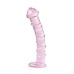 Textured Pink Glass Dildo