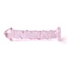 Textured Pink Glass Dildo