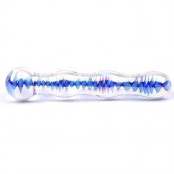 Blue Wavy Glass Dildo Blue Wavy Glass Dildo