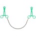 Green Scissor Nipple Clamps With Metal Chain