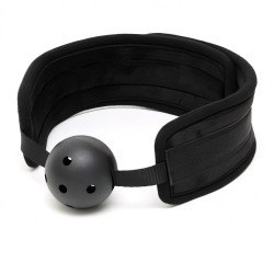 Black Padded Mouth Gag With Breathable Ball Black Padded Mouth Gag With Breathable Ball