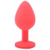 Medium Red Jewelled Silicone Butt Plug