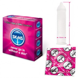 Skins Condoms Dots And Ribs 4 Pack Skins Condoms Dots And Ribs 4 Pack